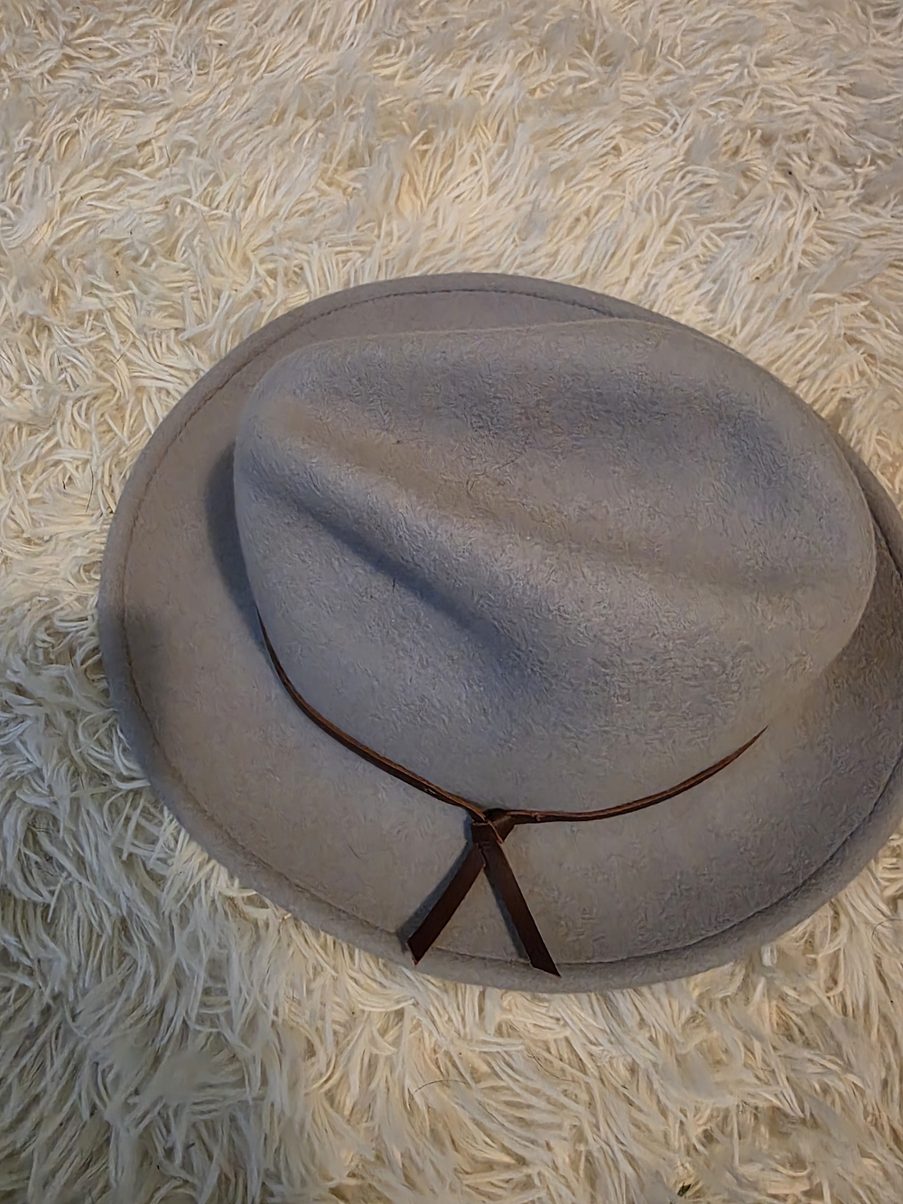 Fedora Hat with Brown Leather Band